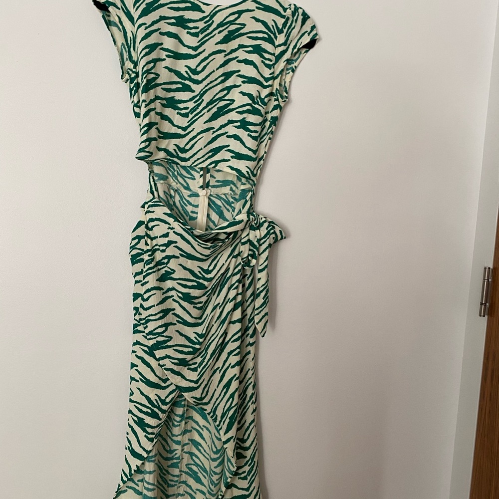 Reformation Alana zebra wrap dress 6